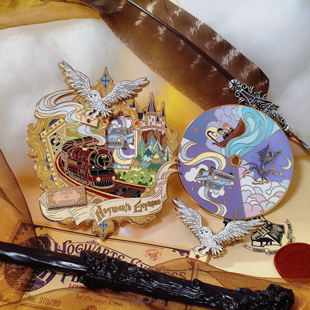 The Hallowed Journey: Kinetic Hogwarts Express Relief (24k Gold Plated)