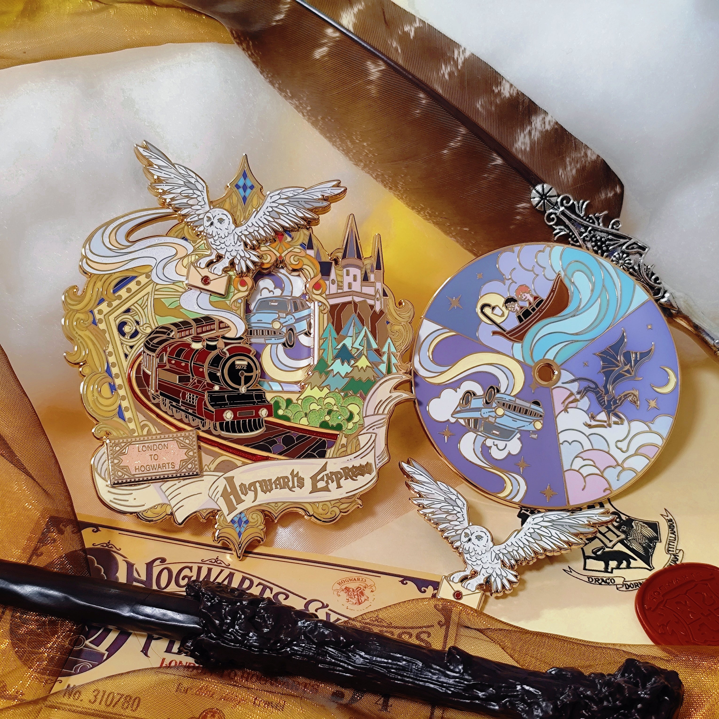 The Hallowed Journey: Kinetic Hogwarts Express Relief (24k Gold Plated)