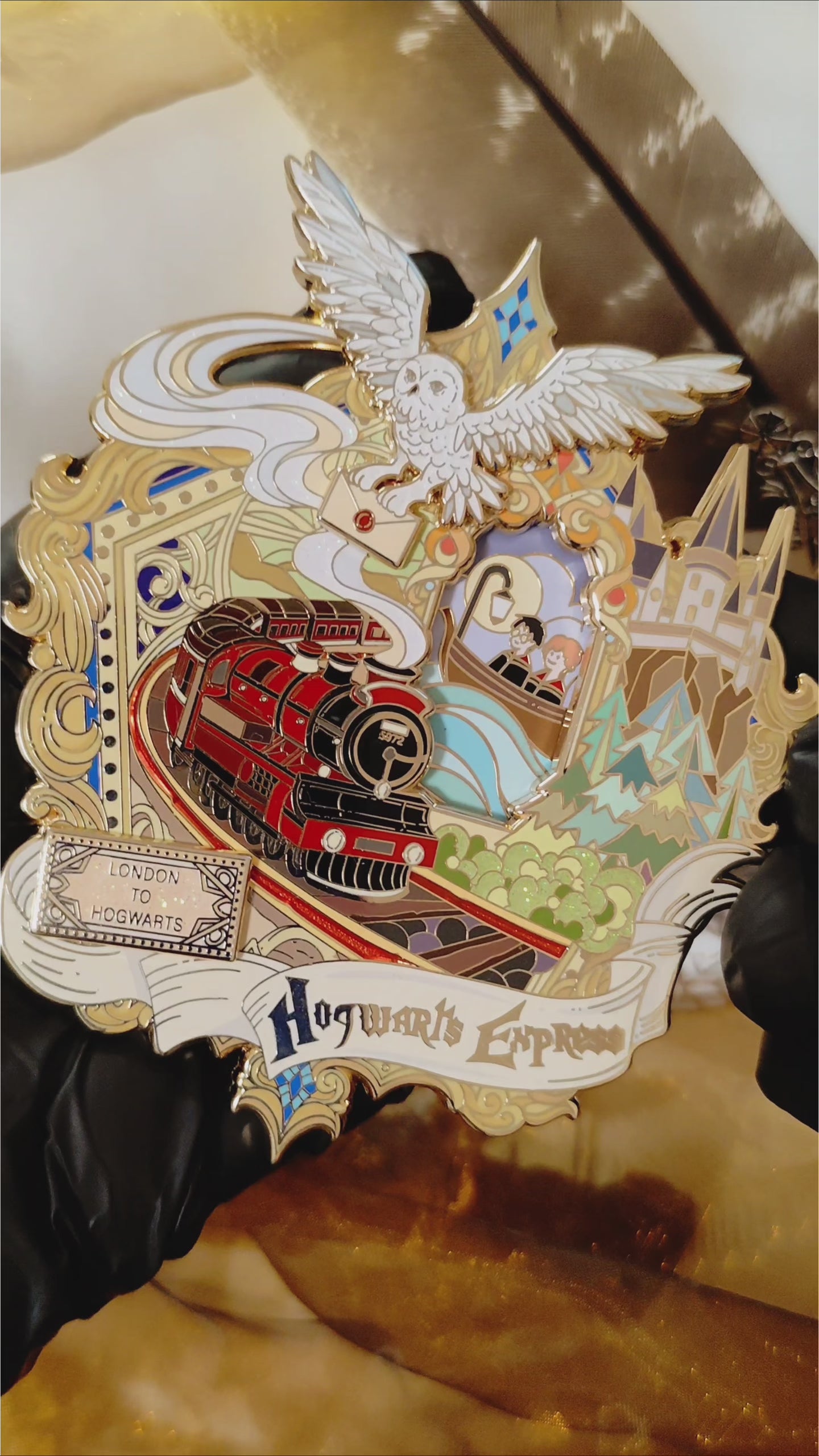 The Hallowed Journey: Kinetic Hogwarts Express Relief (24k Gold Plated)